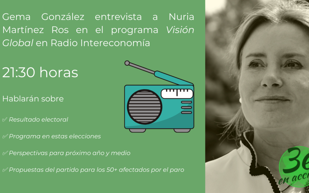 Entrevista a Nuria Martínez Ros, presidenta nacional de 3 Edad en Acción, en el programa Visión Global Radio Intereconomía
