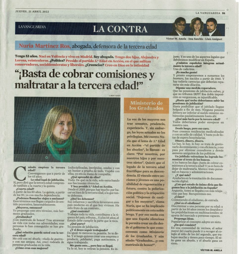 Nuria Martínez Ros La Vanguardia entrevista